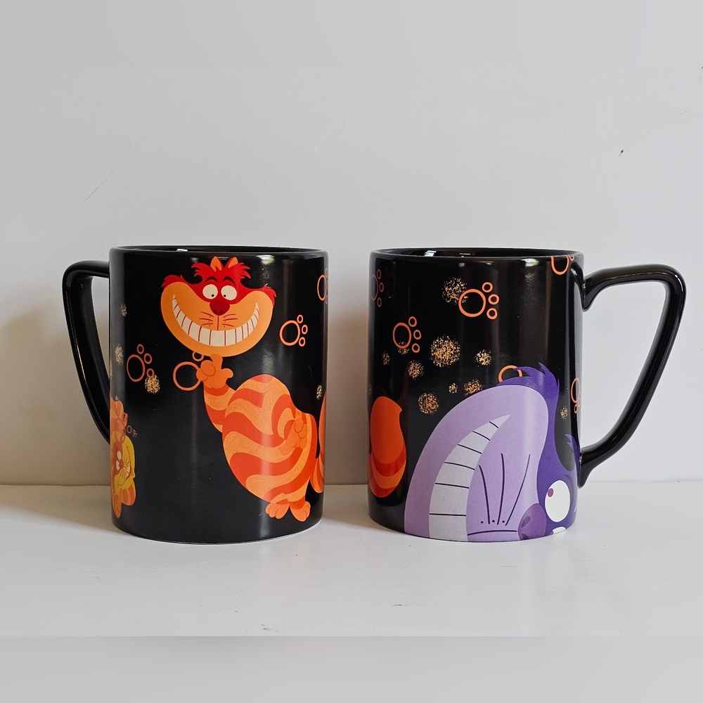 Set of 2 Cheshire Cat Coffee Jumbo Mug 16 oz Alice in Wonderland NEW Disney